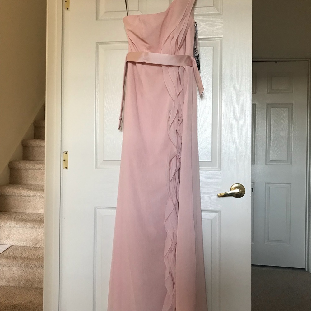 WHITE by Vera Wang ONE-SHOULDER BRIDESMAID DRESS